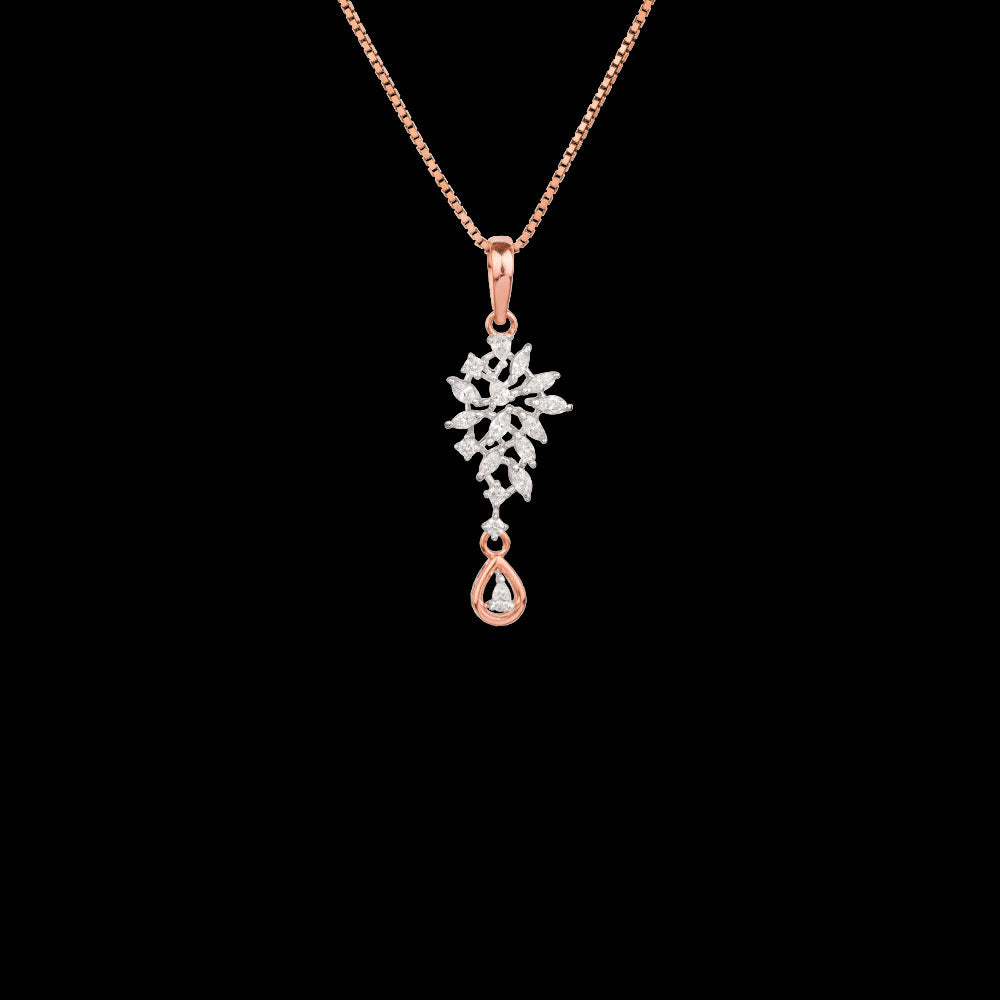 18K Two Tone Gold Diamond Pendant - 0.695ct VVS-EF