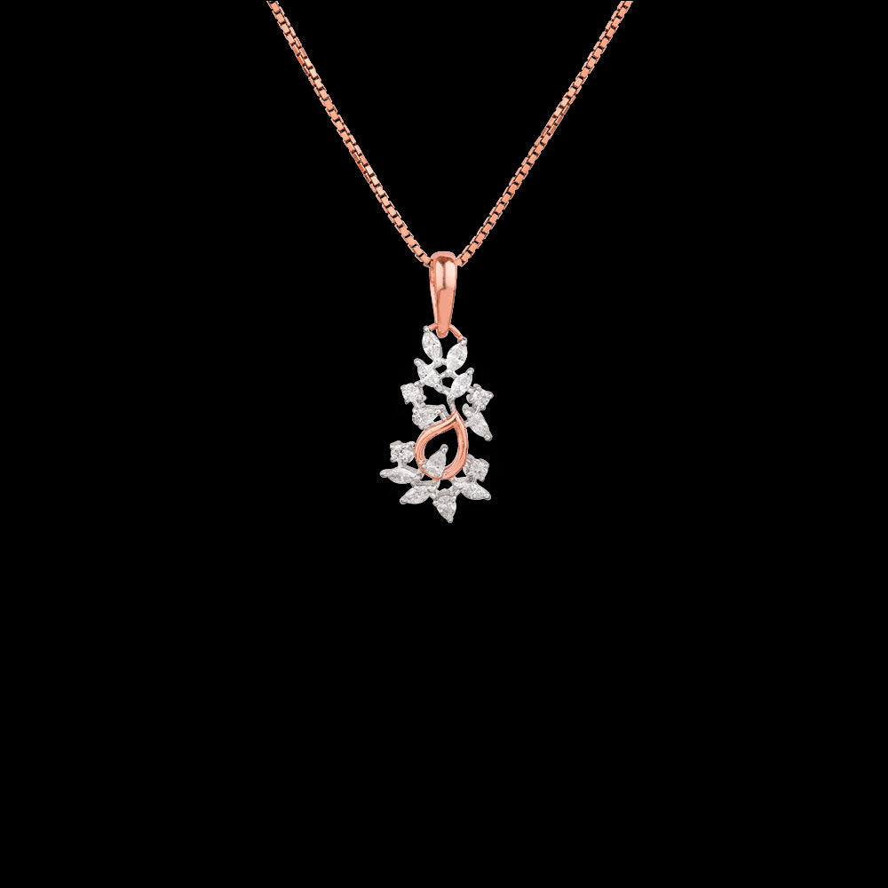 18K Two Tone Gold Diamond Pendant - 0.41ct VVS-EF