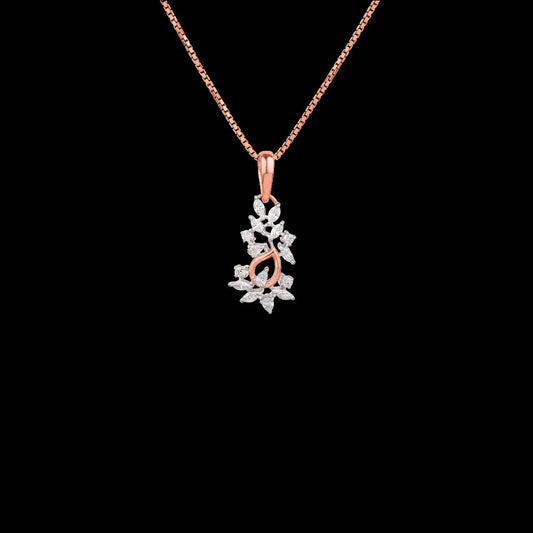 18K Two Tone Gold Diamond Pendant - 0.41ct VVS-EF