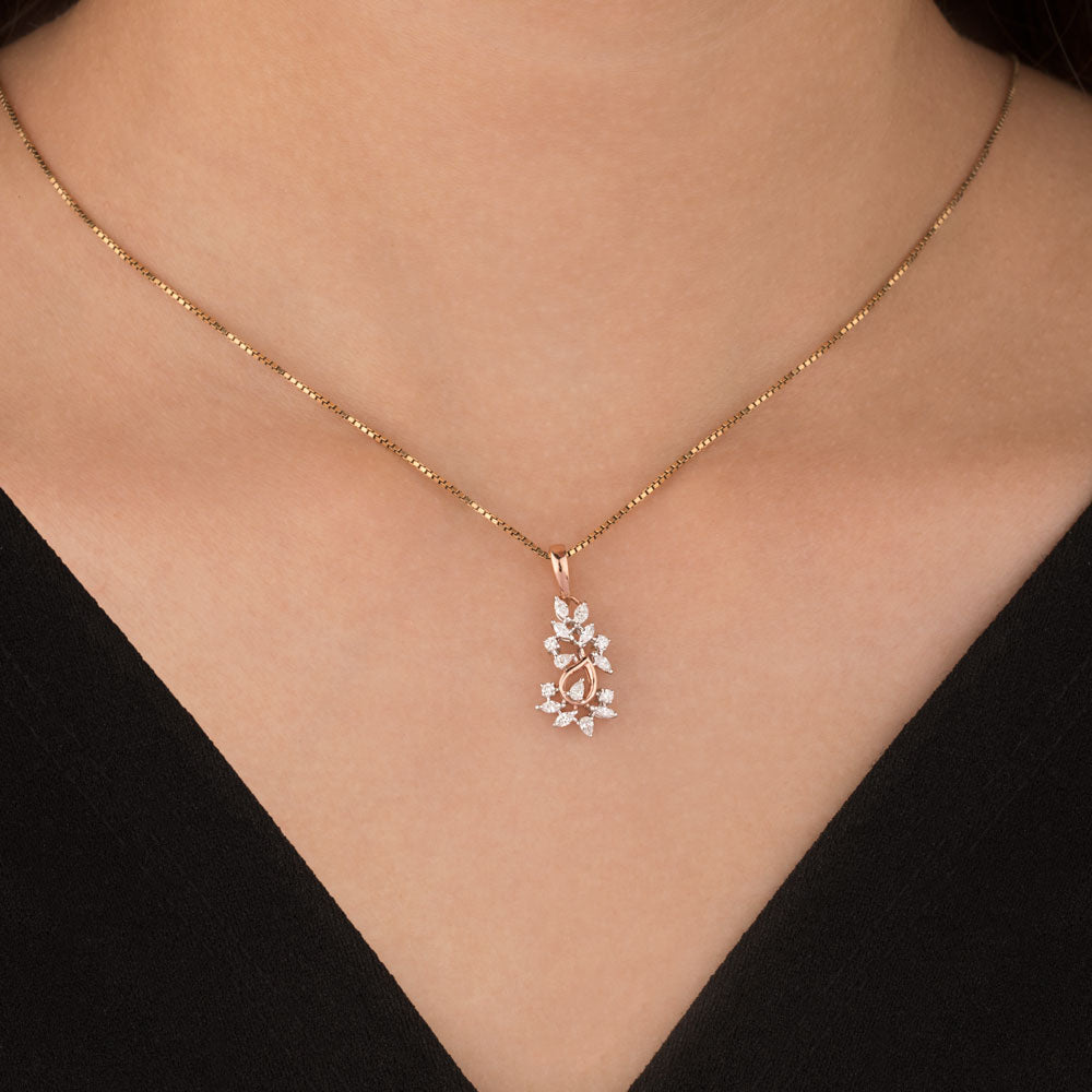 18K Two Tone Gold Diamond Pendant - 0.41ct VVS-EF