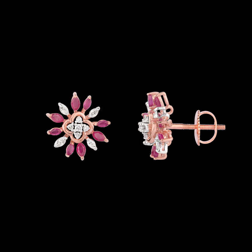 18K Two Tone Gold Diamond Jewellery - 0.3ct VVS-EF with Colour Stones