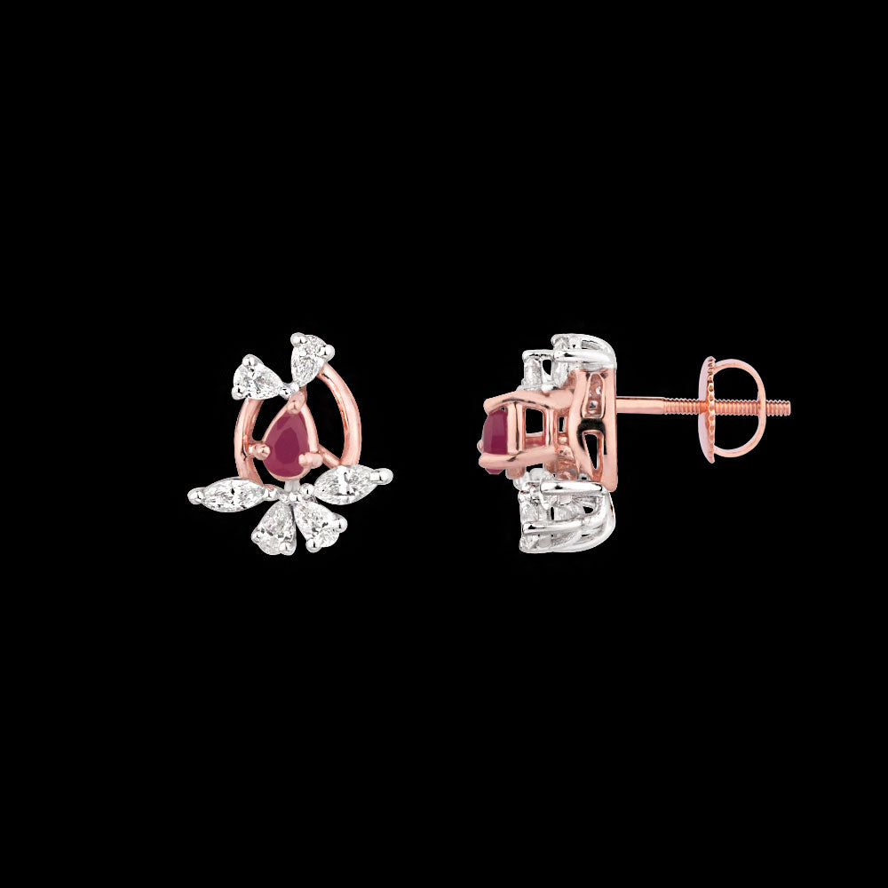 18K Two Tone Gold Diamond Jewellery - 0.39ct VVS-EF with Colour Stones