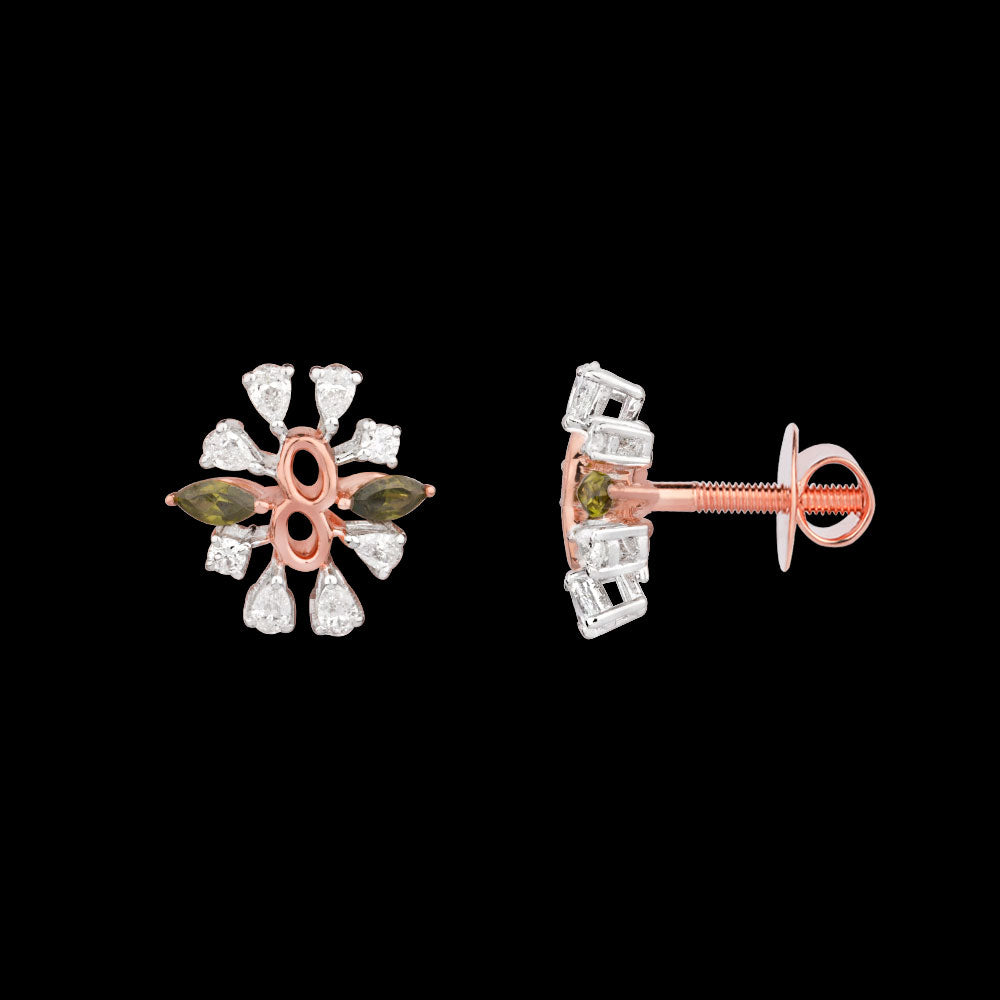 18K Two Tone Gold Diamond Jewellery - 0.58ct VVS-EF with Colour Stones
