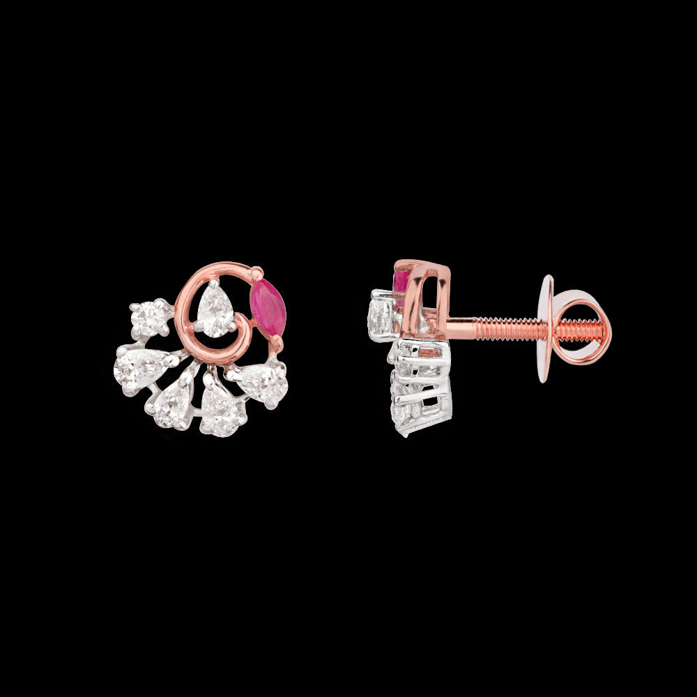 18K Two Tone Gold Diamond Jewellery - 0.33ct VVS-EF with Colour Stones