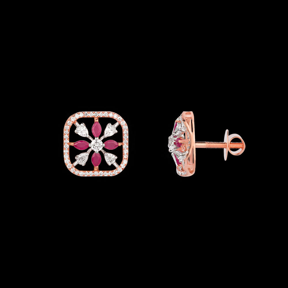 18K Two Tone Gold Diamond Jewellery - 1.01ct VVS-EF with Colour Stones