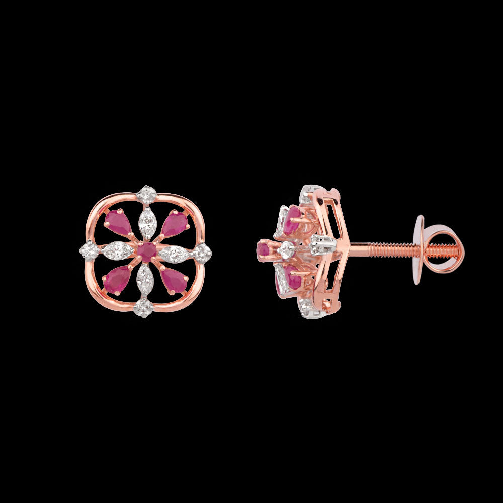 18K Two Tone Gold Diamond Jewellery - 0.4ct VVS-VS-EF with Colour Stones