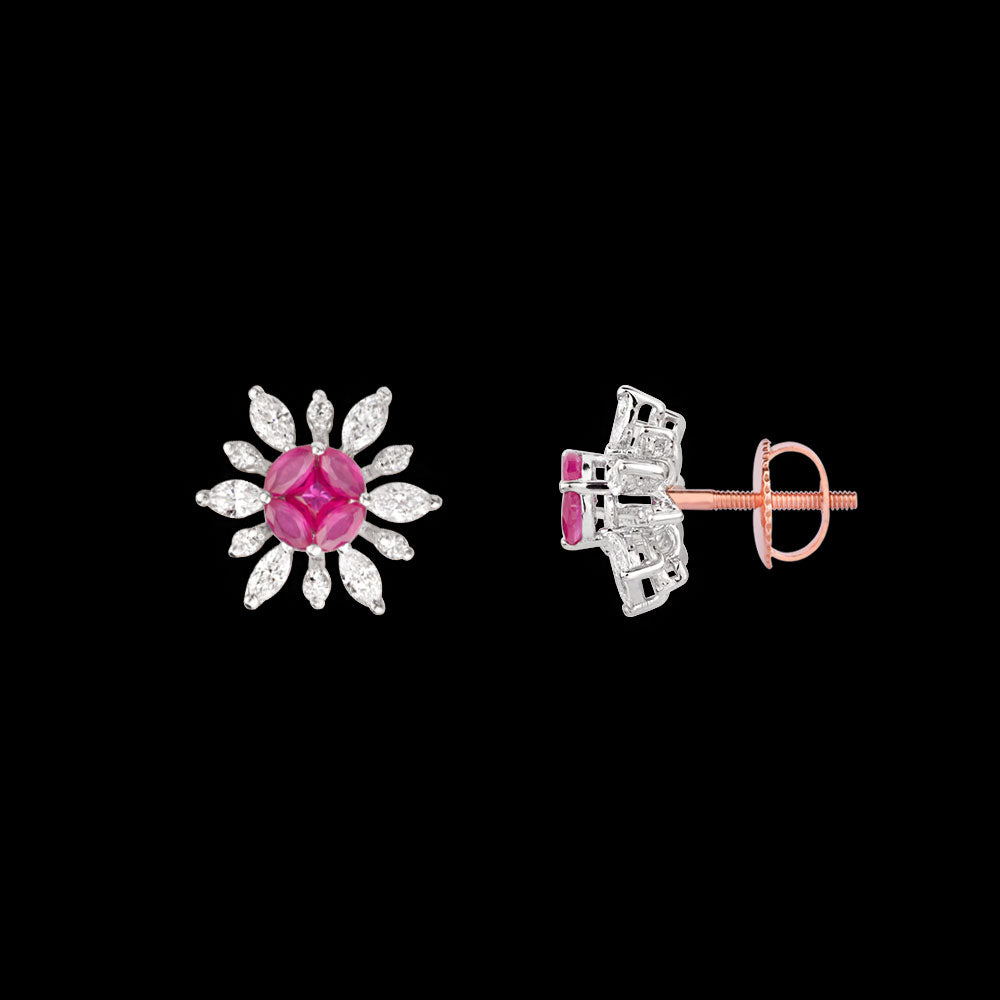 18K Two Tone Gold Diamond Jewellery - 0.445ct VVS-EF with Colour Stones