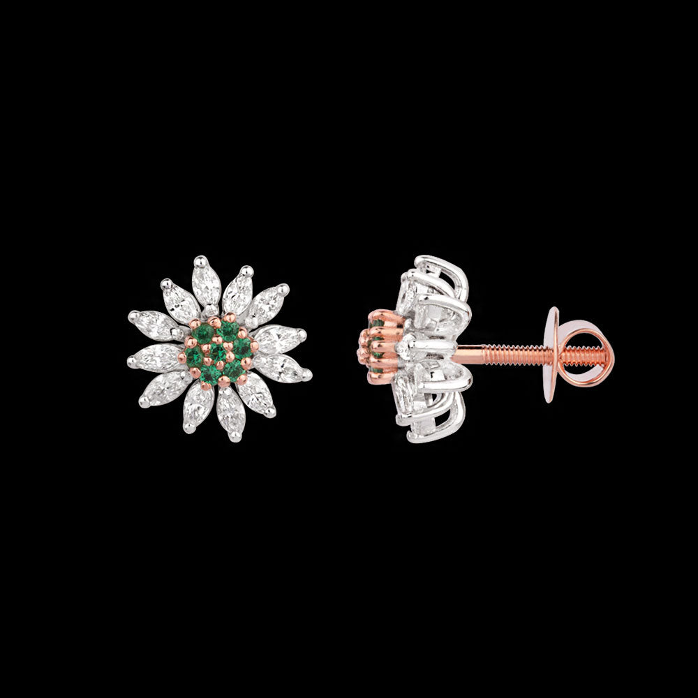 18K Two Tone Gold Diamond Jewellery - 0.49ct VVS-EF with Colour Stones