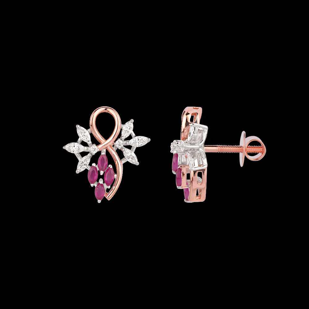 18K Two Tone Gold Diamond Jewellery - 0.39ct VVS-EF with Colour Stones