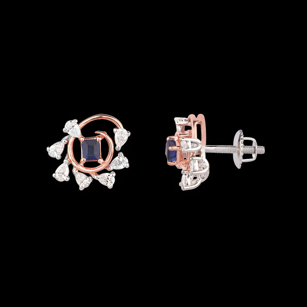 18K Two Tone Gold Diamond Jewellery - 0.545ct VVS-EF with Colour Stones