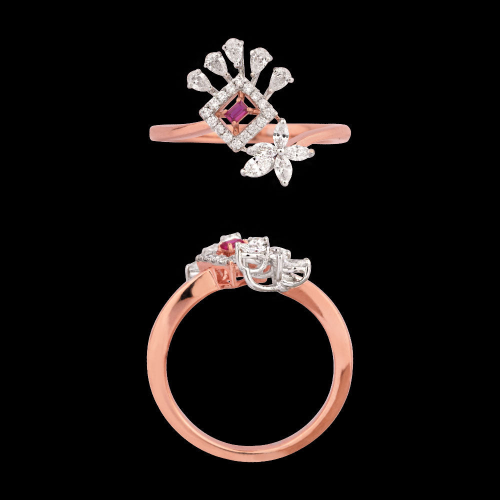 18K Two Tone Gold Diamond Jewellery - 0.335ct VVS-EF with Colour Stones