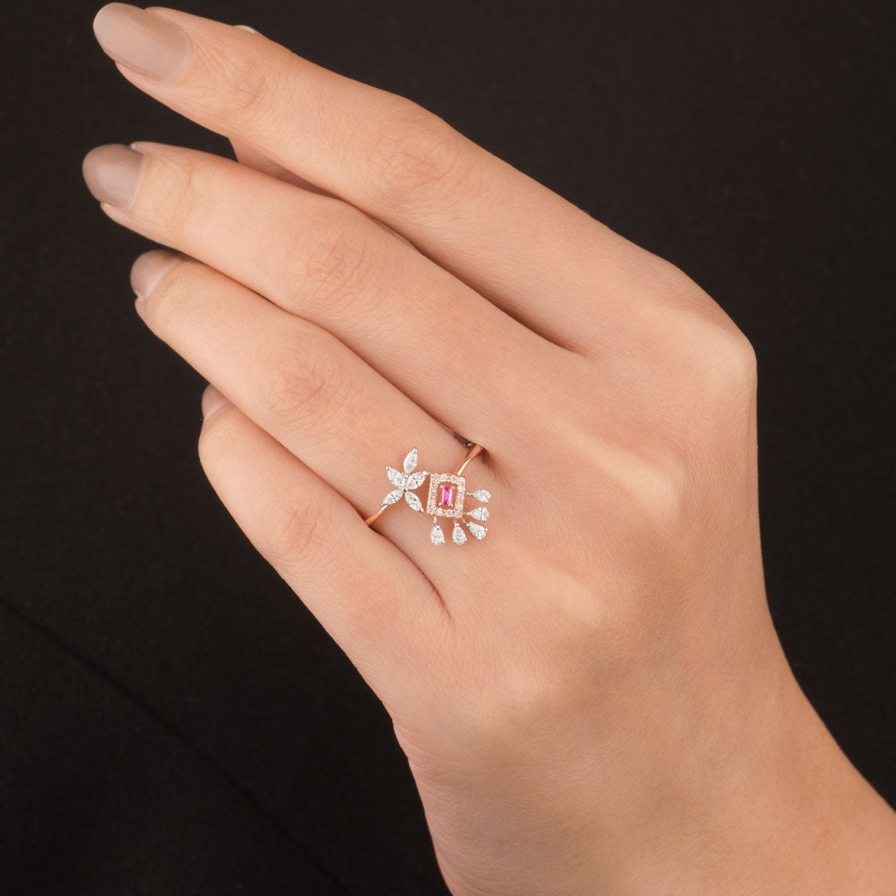 18K Two Tone Gold Diamond Jewellery - 0.335ct VVS-EF with Colour Stones
