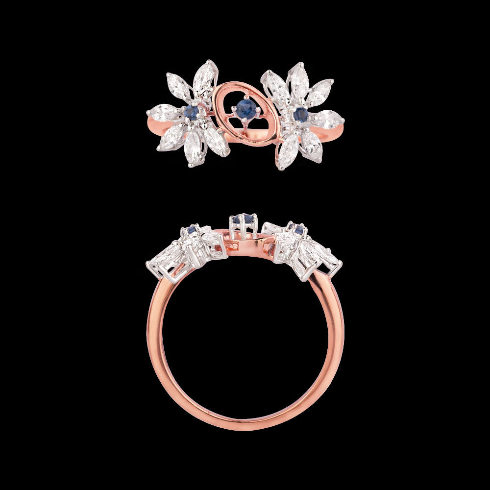 18K Two Tone Gold Diamond Jewellery - 0.49ct VVS-EF with Colour Stones