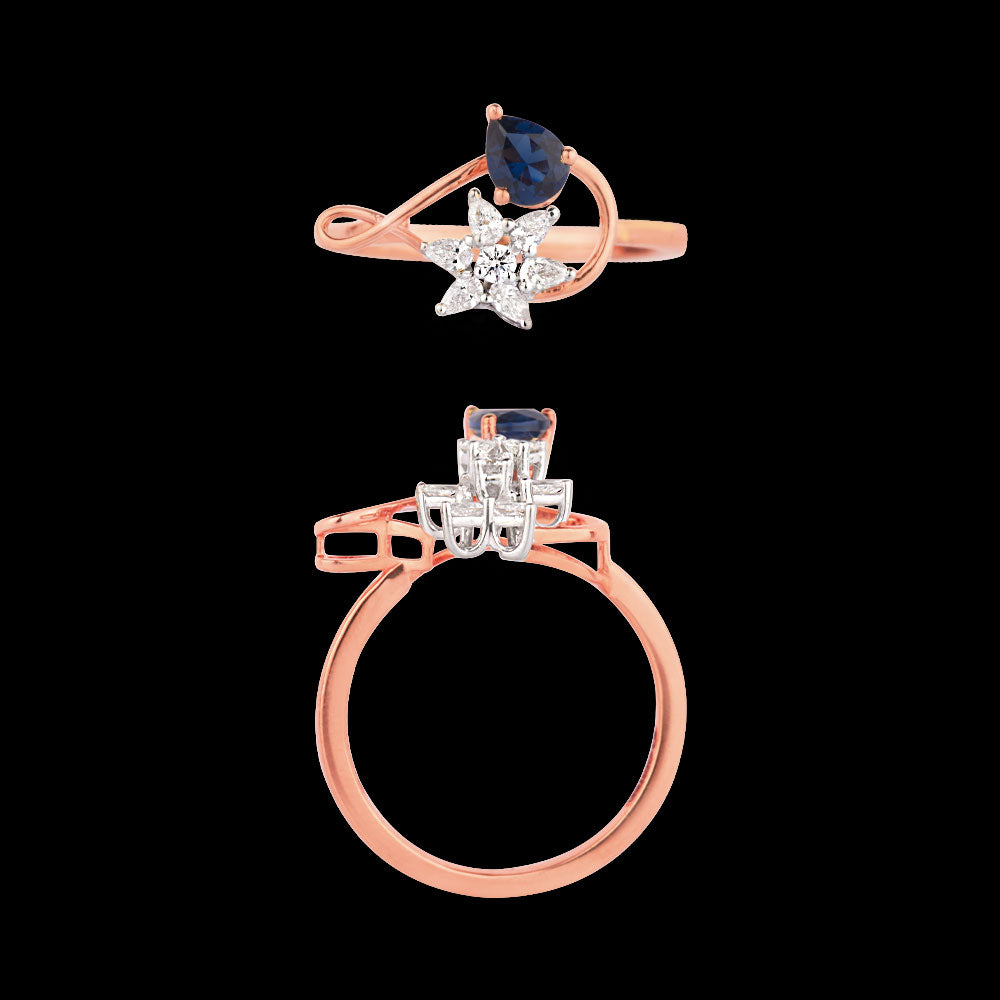 18K Two Tone Gold Diamond Jewellery - 0.19ct VVS-VS-EF with Colour Stones