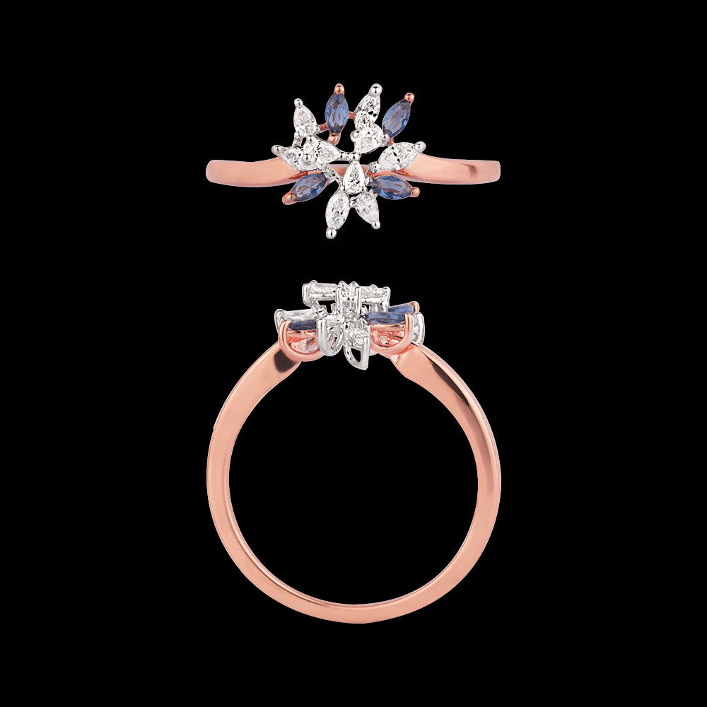 18K Two Tone Gold Diamond Jewellery - 0.2ct VVS-EF with Colour Stones