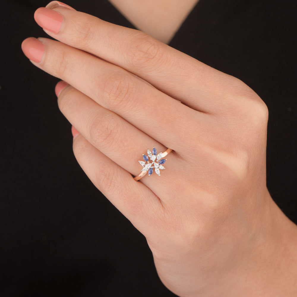 18K Two Tone Gold Diamond Jewellery - 0.2ct VVS-EF with Colour Stones