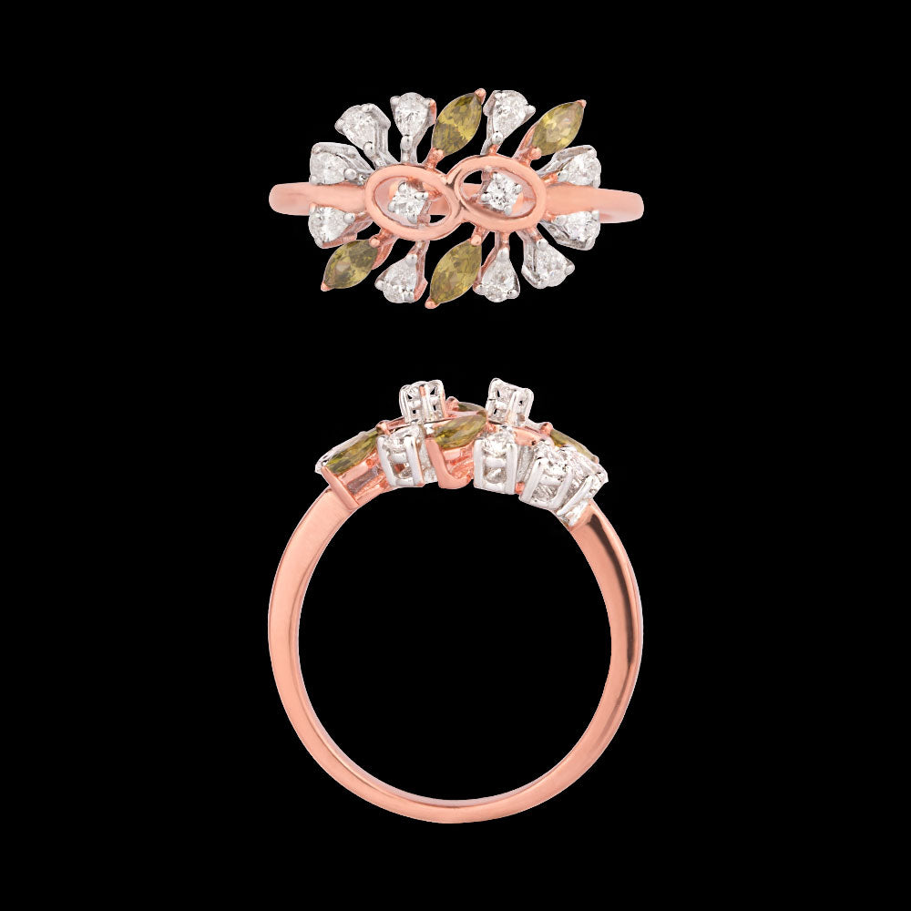 18K Two Tone Gold Diamond Jewellery - 0.44ct VVS-EF with Colour Stones