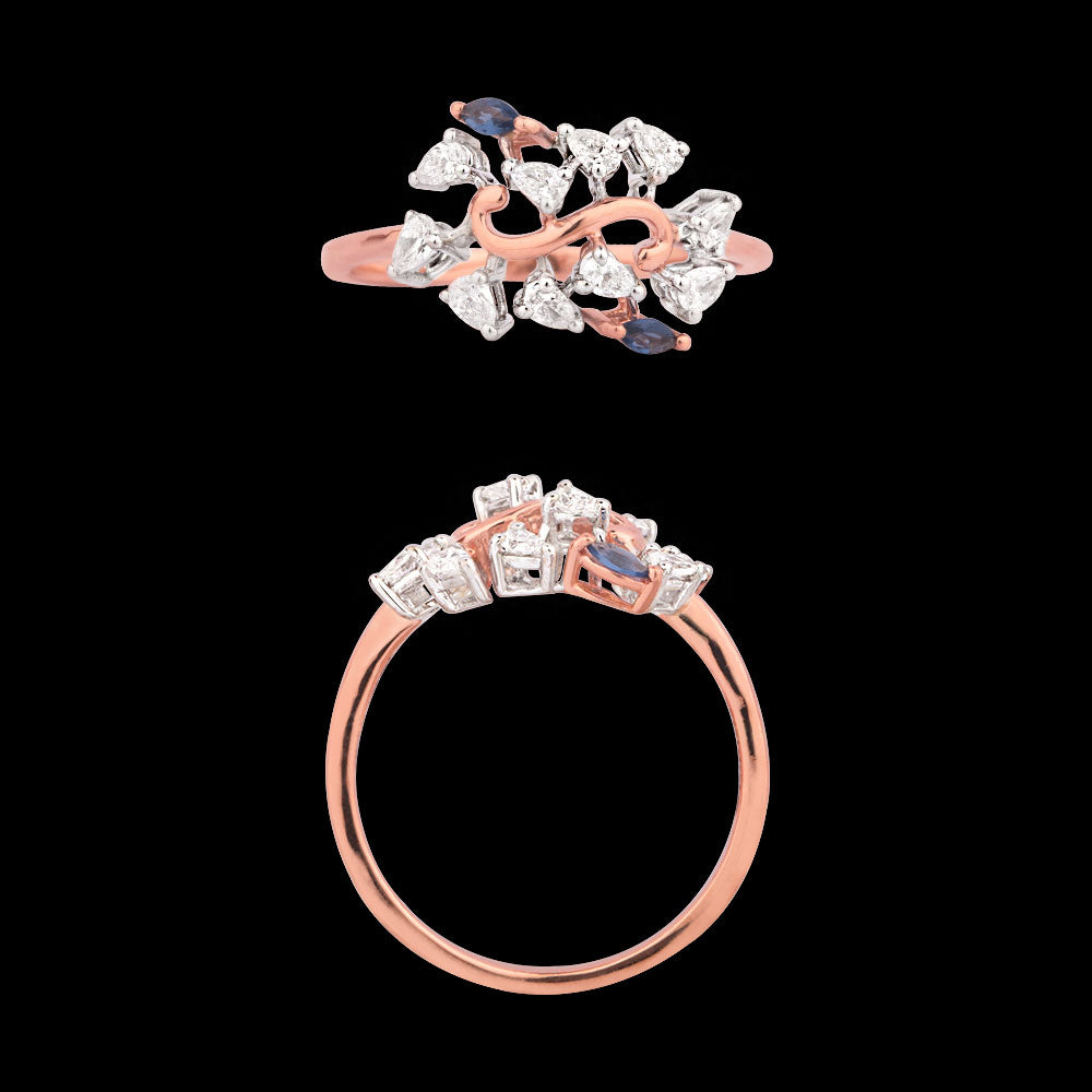 18K Two Tone Gold Diamond Jewellery - 0.29ct VVS-VS-EF with Colour Stones