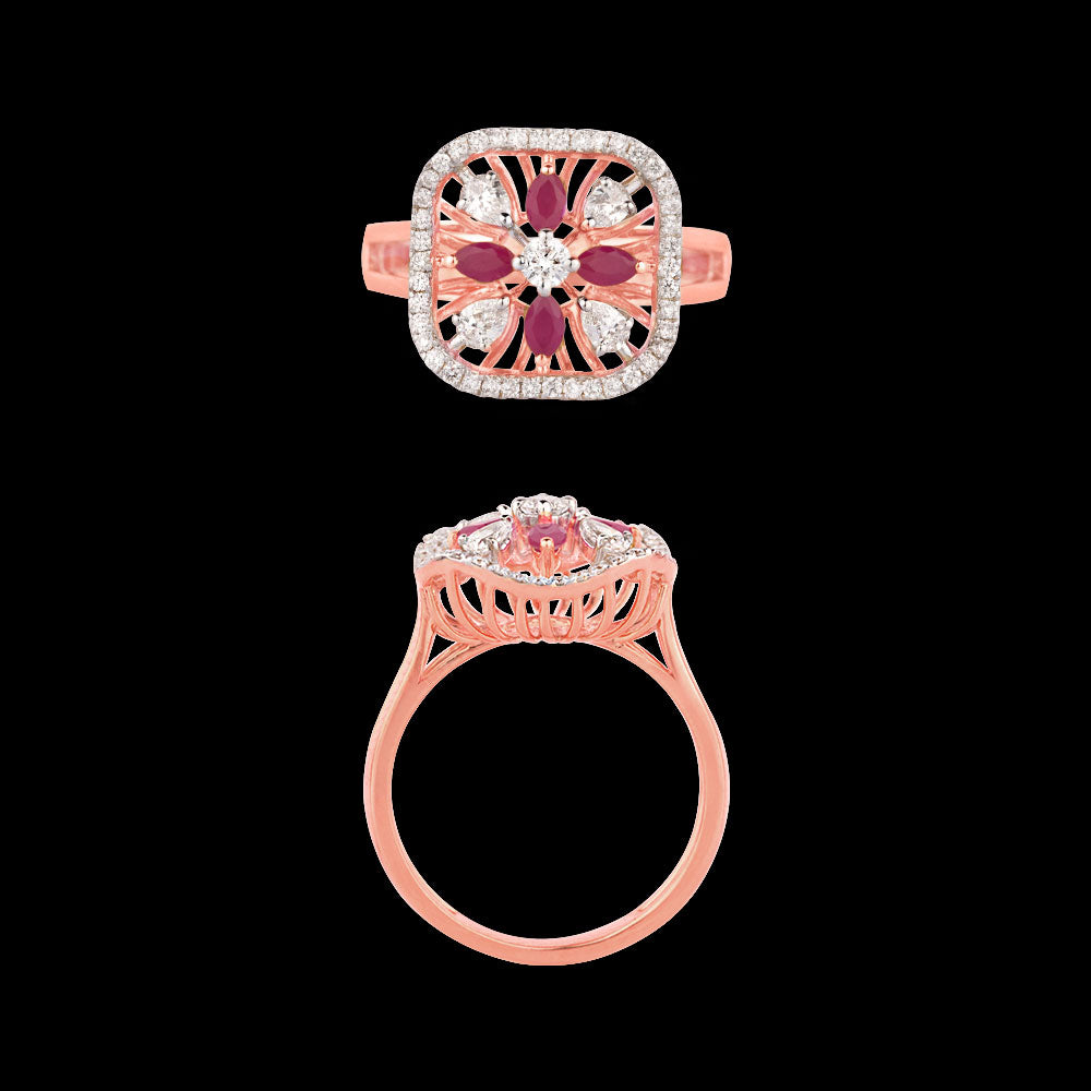 18K Two Tone Gold Diamond Jewellery - 0.525ct VVS-EF with Colour Stones