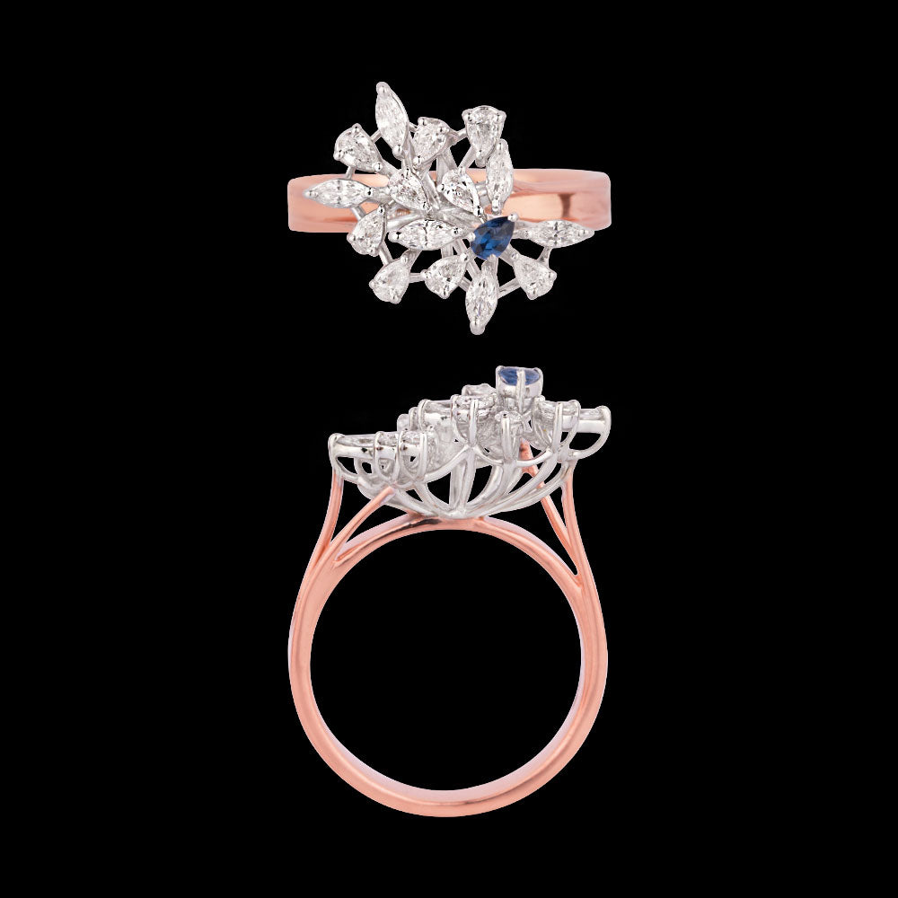 18K Two Tone Gold Diamond Jewellery - 0.47ct VVS-VS-EF with Colour Stones