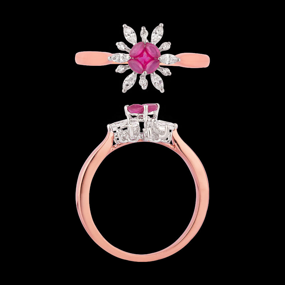 18K Two Tone Gold Diamond Jewellery - 0.25ct VVS-EF with Colour Stones