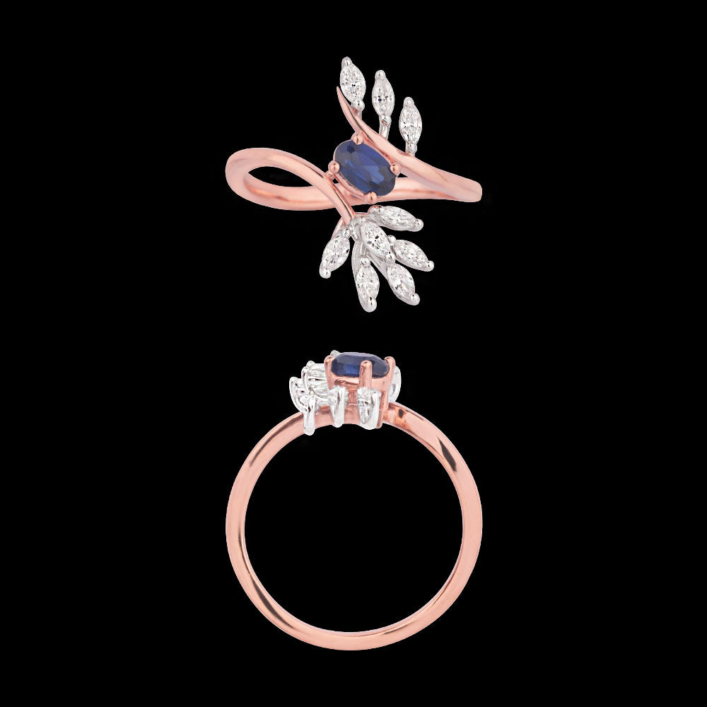 18K Two Tone Gold Diamond Jewellery - 0.28ct VVS-VS-EF with Colour Stones