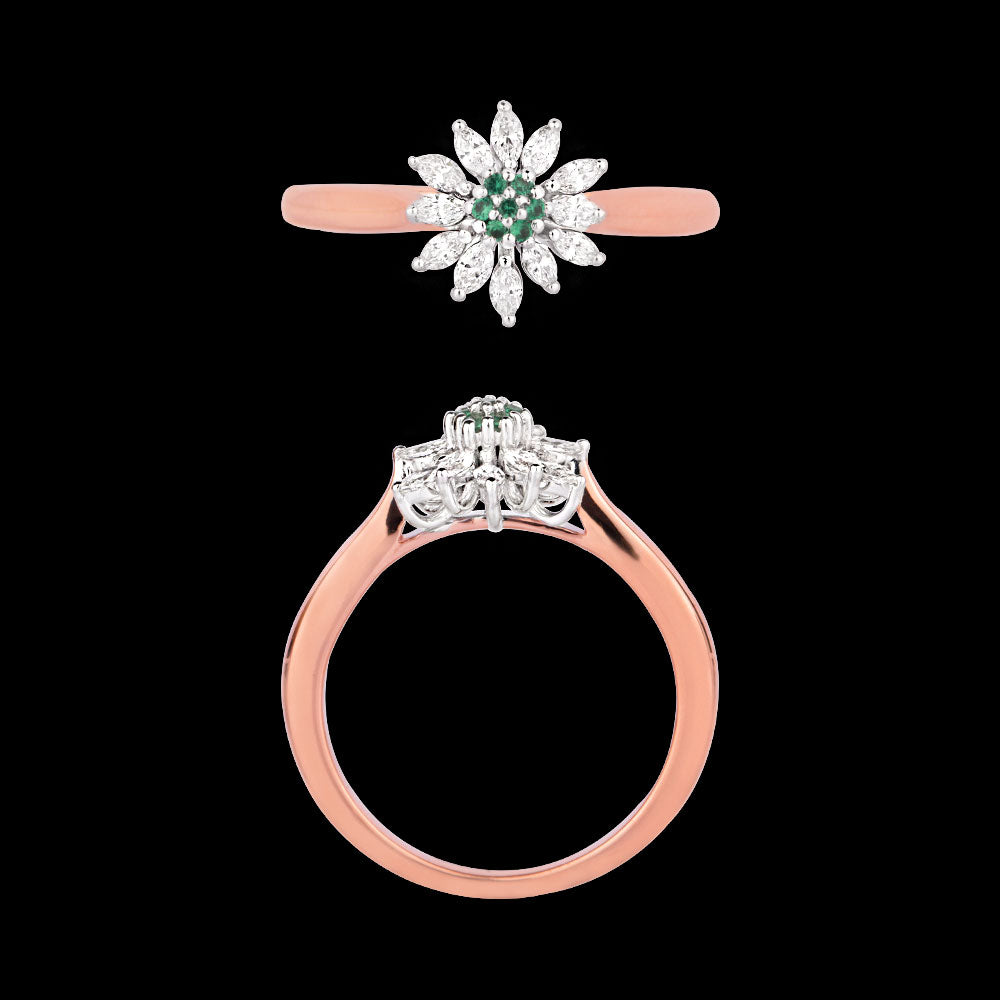 18K Two Tone Gold Diamond Jewellery - 0.3ct VVS-VS-EF with Colour Stones