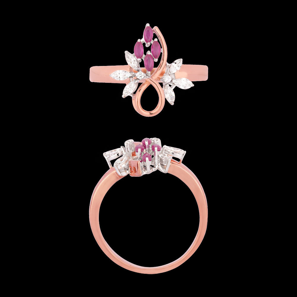 18K Two Tone Gold Diamond Jewellery - 0.135ct VVS-EF with Colour Stones