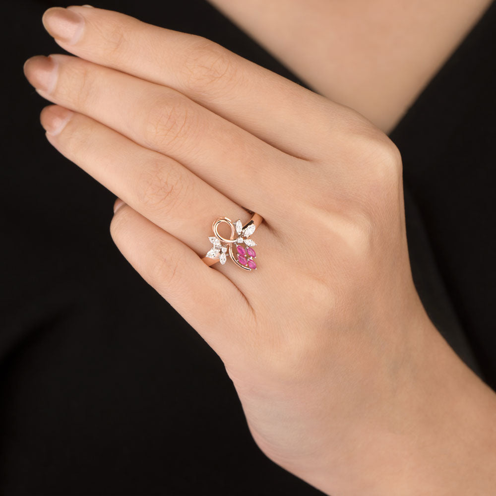 18K Two Tone Gold Diamond Jewellery - 0.135ct VVS-EF with Colour Stones