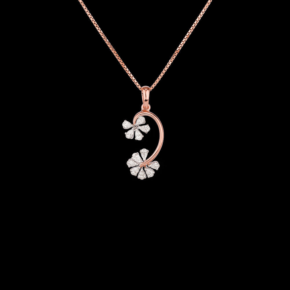 18K Two Tone Gold Diamond Pendant - 0.534ct VVS-VS-EF