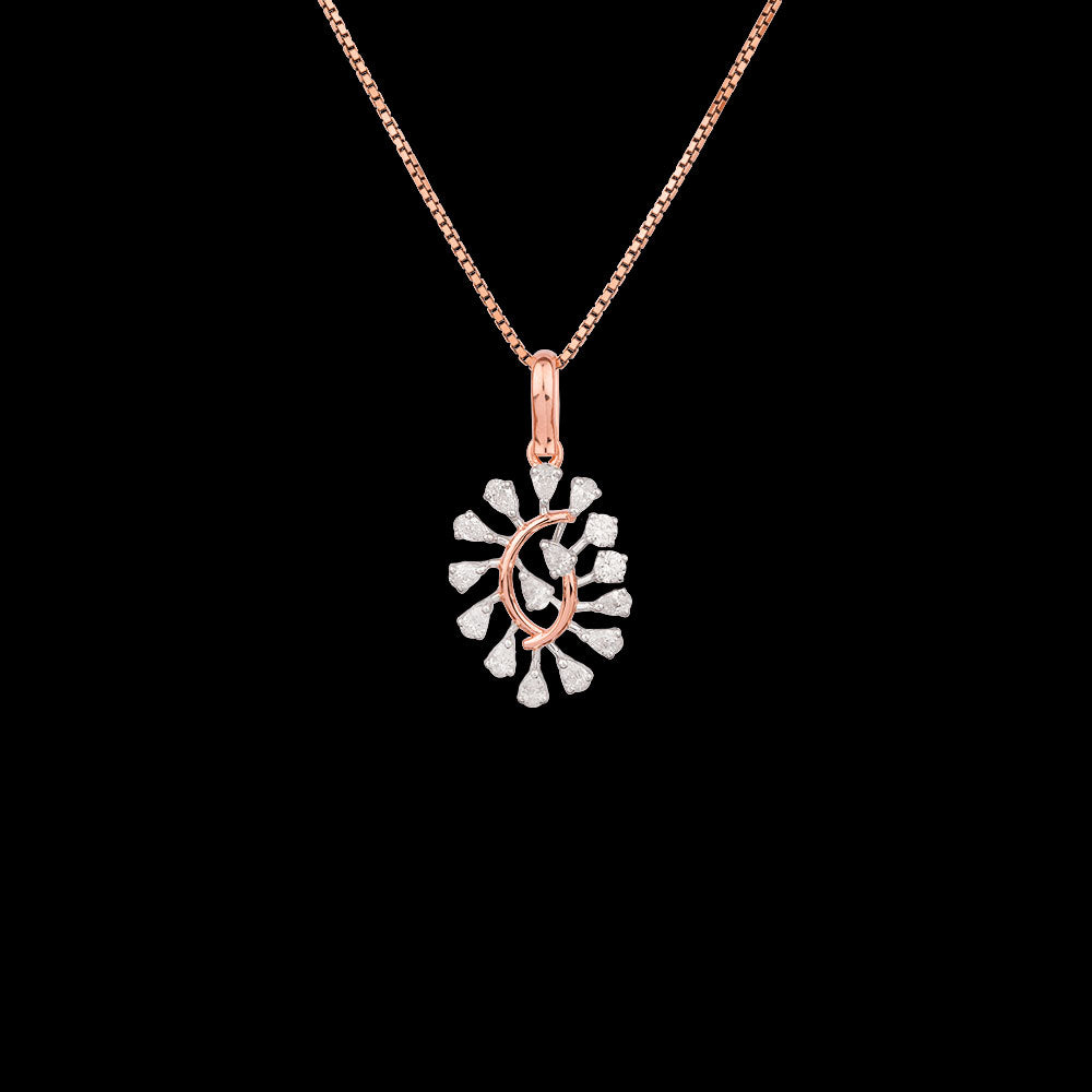 18K Two Tone Gold Diamond Pendant - 0.59ct VVS-EF