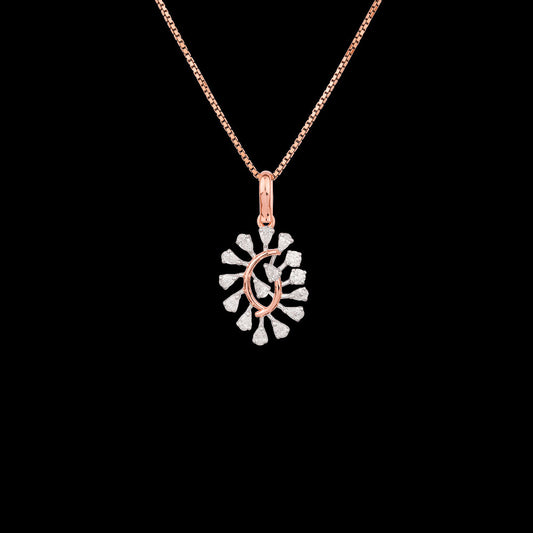 18K Two Tone Gold Diamond Pendant - 0.59ct VVS-EF