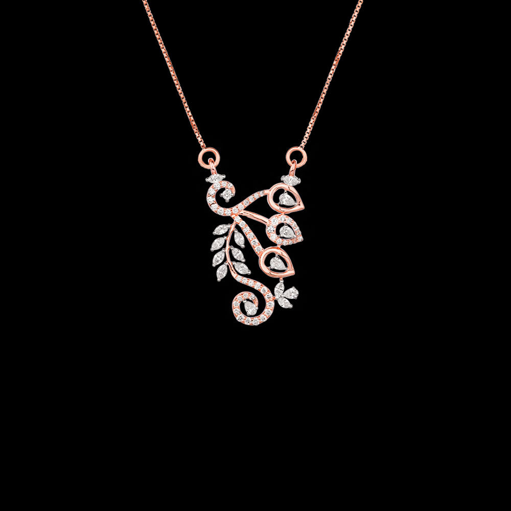 18K Two Tone Gold Diamond Pendant - 0.923ct VVS-VS-EF