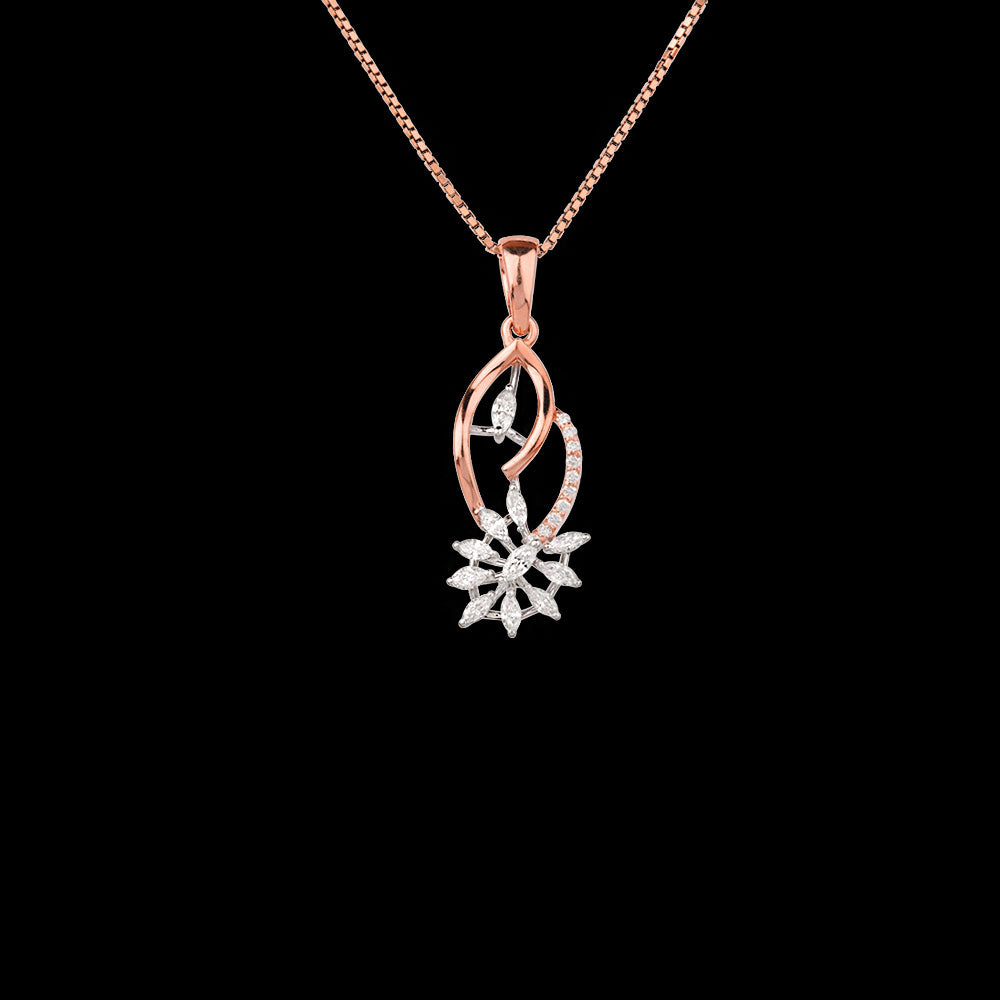 18K Two Tone Gold Diamond Pendant - 0.49ct VVS-EF