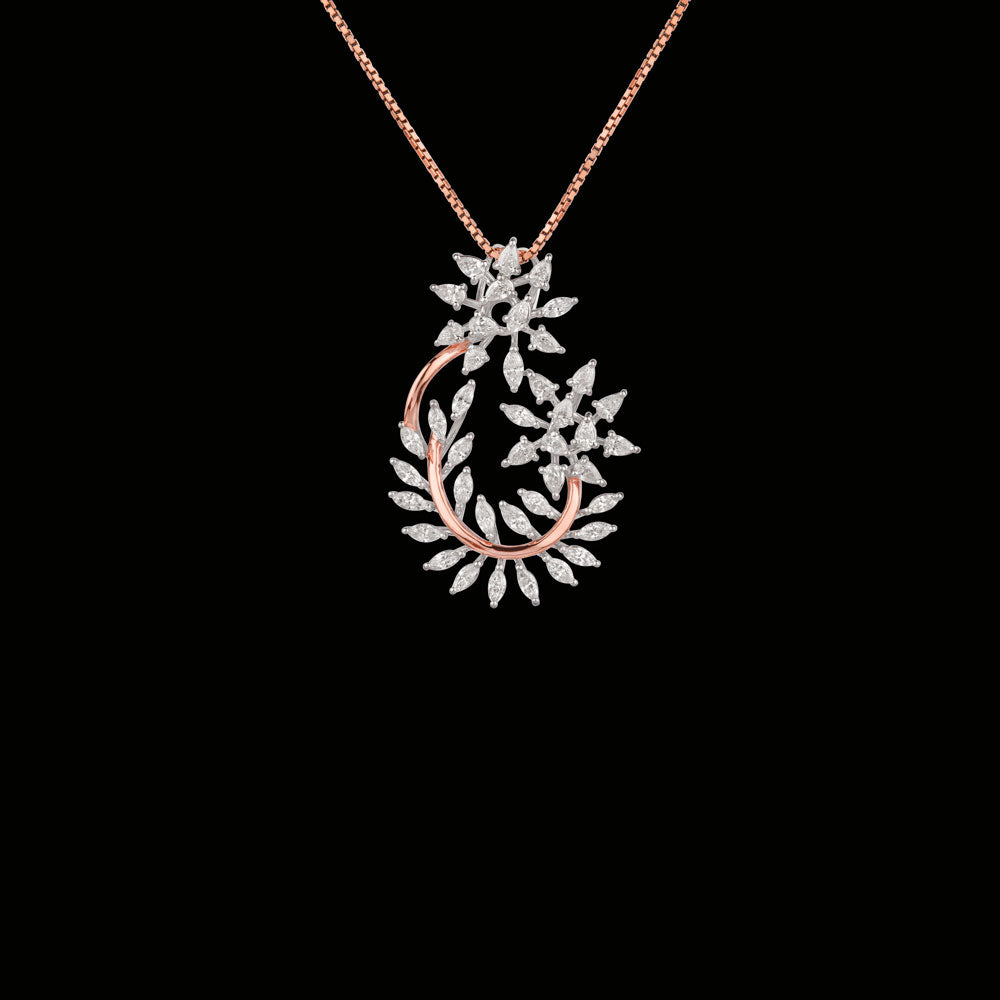 18K Two Tone Gold Diamond Pendant - 1.35ct VVS-VS-EF