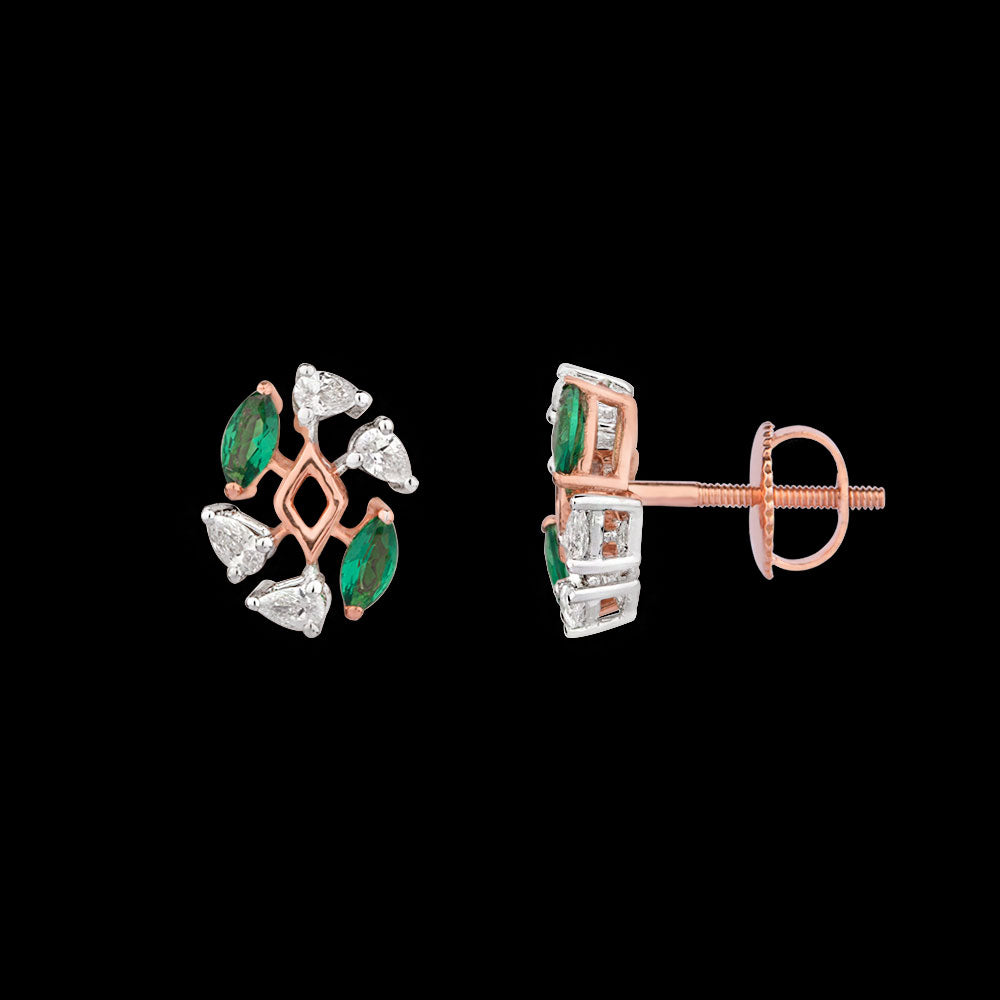 18K Two Tone Gold Diamond Jewellery - 0.22ct VVS-VS-EF with Colour Stones