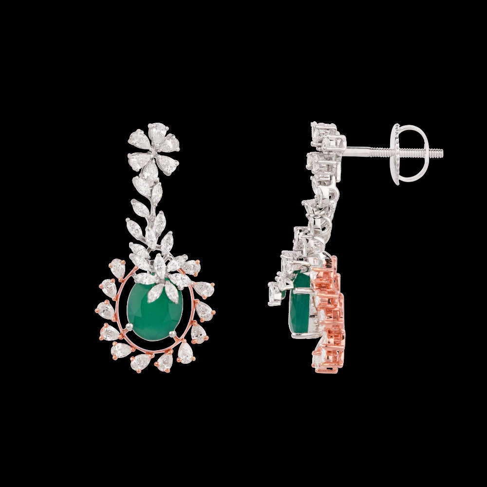 18K Two Tone Gold Diamond Jewellery - 2.193ct VVS-VS-EF with Colour Stones