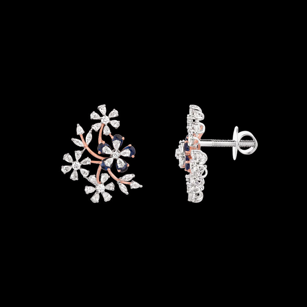 18K Two Tone Gold Diamond Jewellery - 2.195ct VVS-VS-EF with Colour Stones