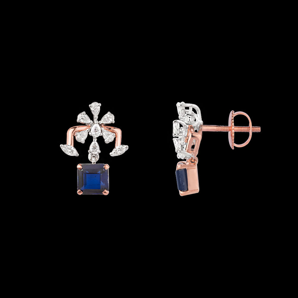 18K Two Tone Gold Diamond Jewellery - 0.6ct VVS-VS-EF with Colour Stones