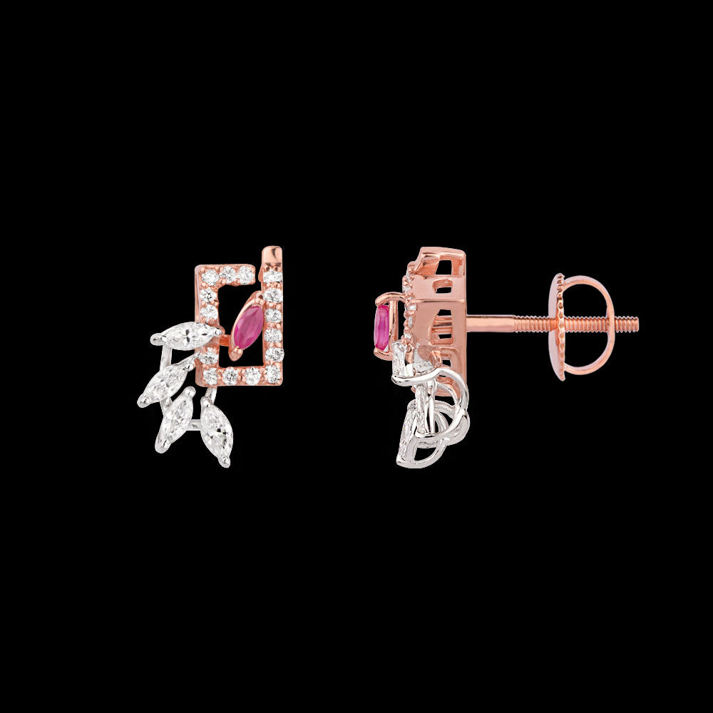 18K Two Tone Gold Diamond Jewellery - 0.51ct VVS-EF with Colour Stones
