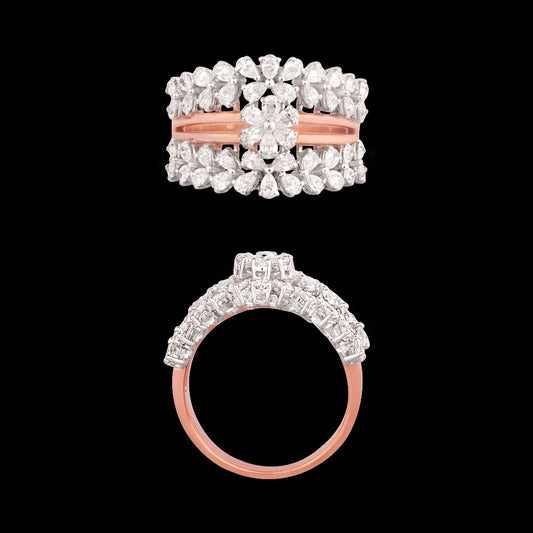18K Two Tone Gold Diamond Ring - 1.29ct VVS-EF