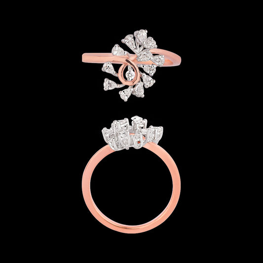 18K Two Tone Gold Diamond Ring - 0.39ct VVS-EF