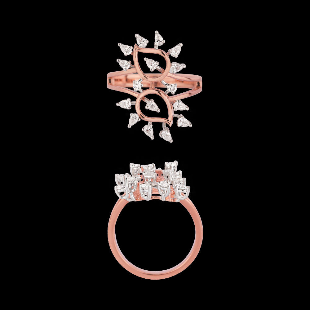 18K Two Tone Gold Diamond Ring - 0.5ct VVS-EF