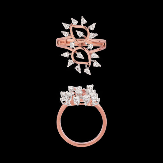 18K Two Tone Gold Diamond Ring - 0.5ct VVS-EF