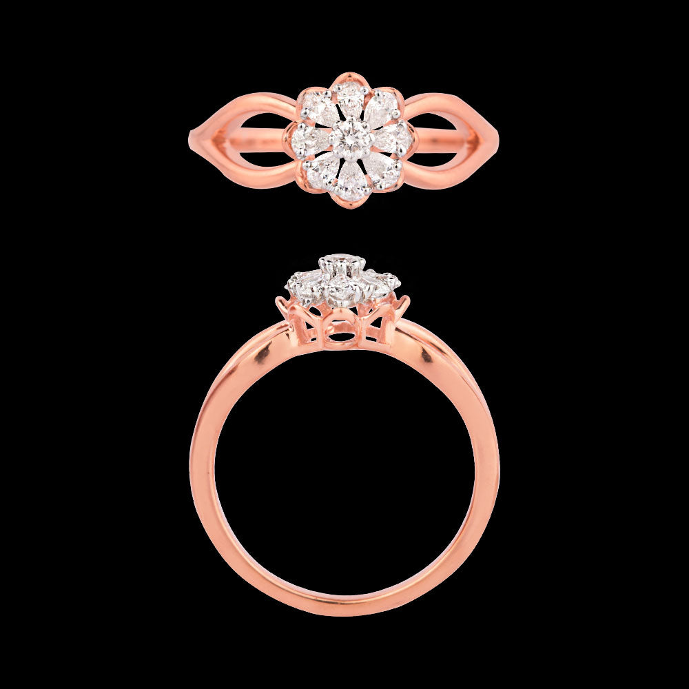 18K Two Tone Gold Diamond Ring - 0.335ct VVS-EF
