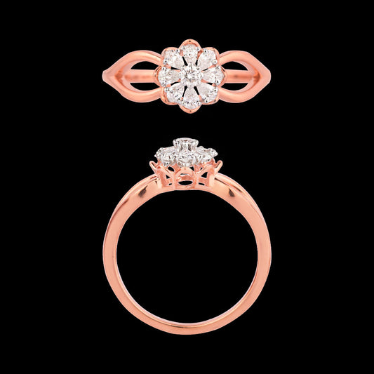 18K Two Tone Gold Diamond Ring - 0.335ct VVS-EF