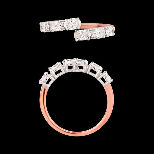 18K Two Tone Gold Diamond Ring - 0.82ct VS-SI-EF