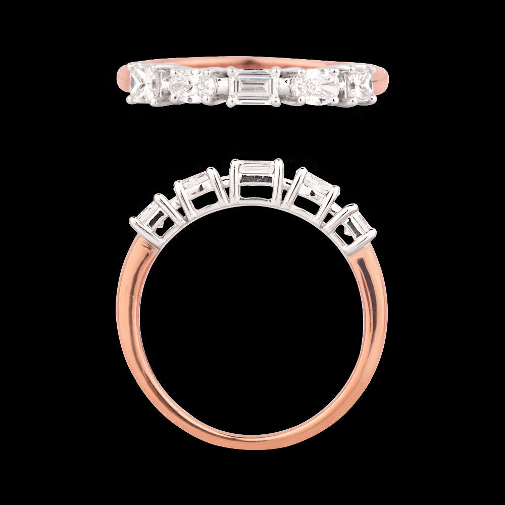 18K Two Tone Gold Diamond Ring - 0.49ct VS-SI-EF
