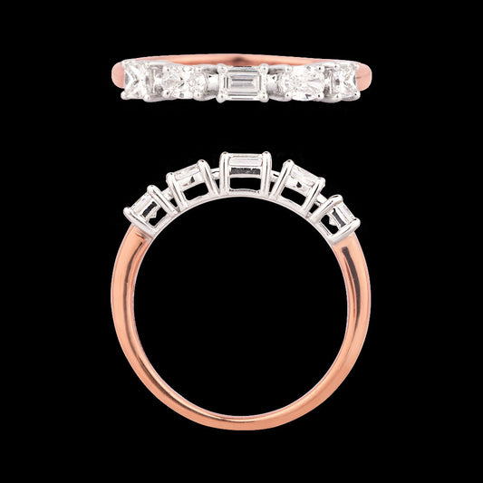 18K Two Tone Gold Diamond Ring - 0.49ct VS-SI-EF