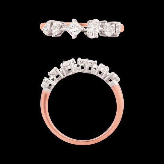 18K Two Tone Gold Diamond Ring - 0.56ct VS-SI-EF
